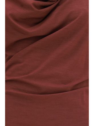 Brunello Cucinelli Draped Monili Midi Dress - Red
