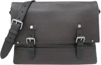 Louis Vuitton Pre-owned Cross Body Bags, male, Brown, Size: ONE SIZE Pre-owned Utah Canyon Messenger Calf Shoulder Bag