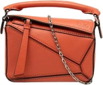 Loewe Pre-owned Nano Puzzle - Dames - Vintage Schoudertas - Oranje - ONE Size - Leer - Vintage