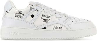 MCM White Logo Leather Sneakers