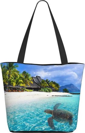 AOOEDM Hawaiian Green Sea Turtle Ladies Shopping Bag 13x11x7in.The Perfect ValentineS Day Gift.It Is The Best ValentineS Day Gift For Mom, Daughter, Wife,Etc