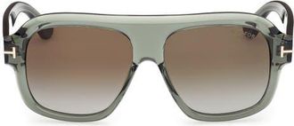 Tom Ford Rhonda 56mm Gradient Pilot Sunglasses in Shiny Sage /Green Lens at Nordstrom