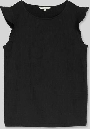 Tom Tailor Denim Loose Fit Top in Crinkle-Optik in Black, Gr&ouml;&szlig;e XS