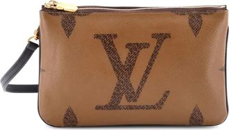 Louis Vuitton Double Zip Pochette Reverse Monogram Giant clutch bag - Bruin