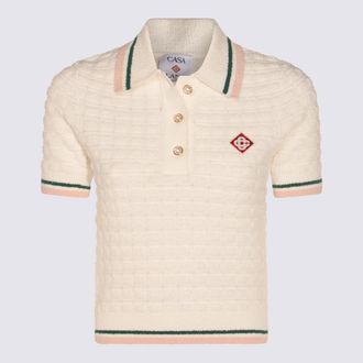 Casablanca White Cotton Polo Shirt