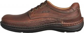 Clarks Nature Three - Heren - Veterschoenen - Bruin - 42 1/2 EU - Leer - Schoenen
