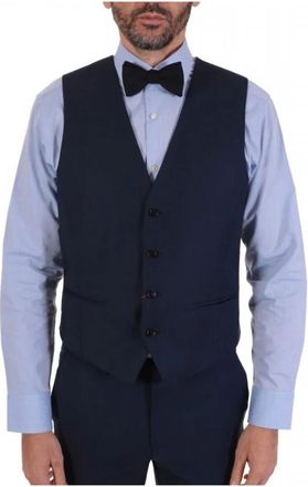 HUGO BOSS Kostuums, Heren, Blauw, L, Wol, Vin 194 Suit Vest