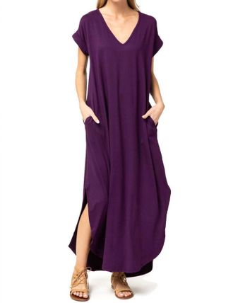 Entro Everyday Pocket Dress In Plum