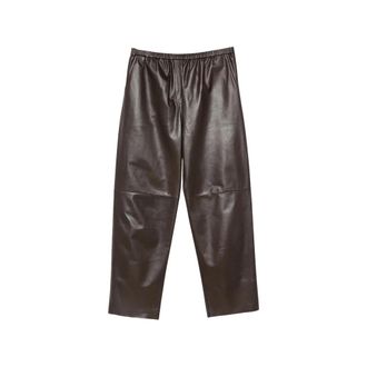 Antonelli Tatiana 231 Leren Broek - Dames - Broeken - Bruin - Maat: M Leer