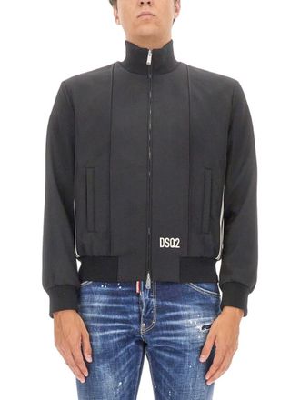 Dsquared2 Black Mock Collar Jacket