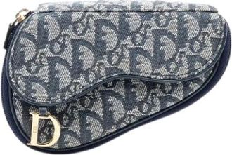 Dior Pre-owned Mini Bags, female, Blue, Size: ONE SIZE Pre-owned Saddle Pouch
