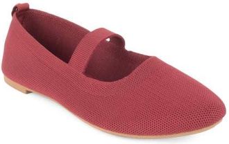 Elie Tahari Ambrosia Knit Mary Jane Flat in Burgundy at Nordstrom, Size 7.5