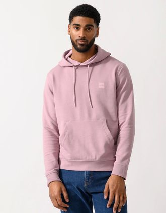 HUGO BOSS Mens BOSS Orange Wetalk Mens Pullover Hoodie With Logo Patch - Light/Pastel Purple 539 - Light Pastel Purple - Size: 38