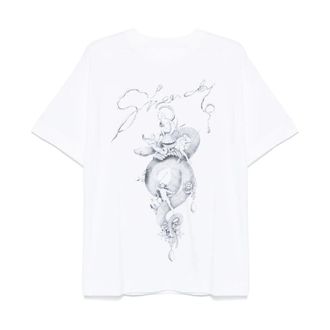 Givenchy T-Shirts, male, White, XL, Chandelier and Snake Print T-Shirt