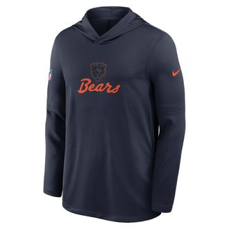 Nike Chicago Bears Rivalries Collection Sideline Nike Mens Dri-FIT NFL Long-Sleeve Hooded Top in Blue | 03B941L7Q-DMX