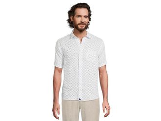UNTUCKit Linen Short Sleeve Dixon Shirt Mens Clothing White : MD Regular Fit