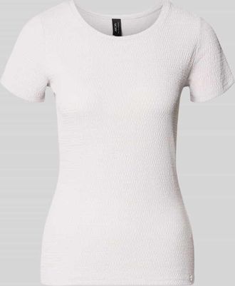 Marc Cain T-Shirt mit Label-Detail in Silber, Gr&ouml;&szlig;e 36