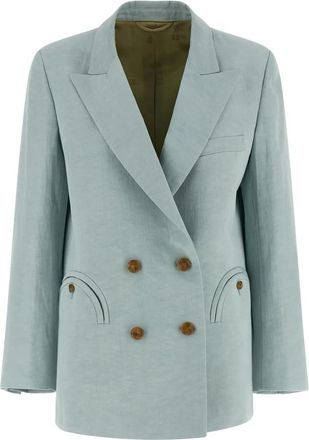 Blaz&eacute; Milano Everynight Blazer - Dames - Mantel - Blauw - M - Linnen - Jassen