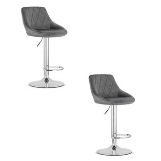 OEM Taburete Kast - Terciopelo Gris / Base Cromada X 2