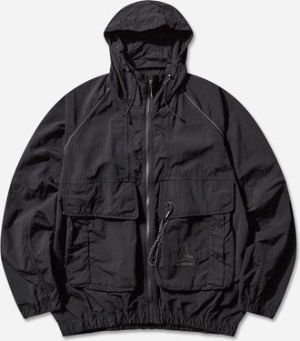 Roa And wander Garment-Dyed Nylon Hooded Jacket Black