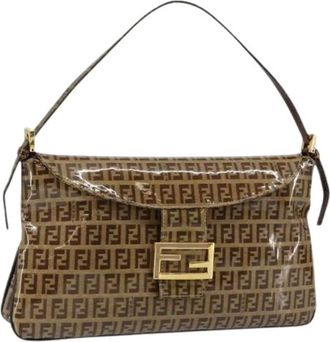 Fendi Pre-owned Shoulder Bags, female, Brown, Size: ONE SIZE Pre-owned Canvas Shoulder Bag