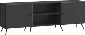 vidaXL Mueble De Tv 150 X 31 X 50 Cm Negro Madera De Ingenier&iacute;a Vidaxl