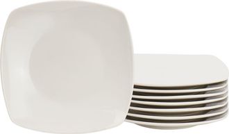 Gibson Home Zen Buffetware 8 Piece 7in Stoneware Dessert Plate Set in White at Nordstrom