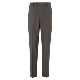 Berwick 1707 Suit Trousers, male, Brown, Size: 2XL Retrolong Trousers
