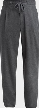 Giorgio Armani Men & apos;s Upton Cashmere-Stretch Pleated Drawstring Pants