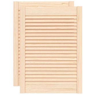 vidaXL Vidaxl - Puertas De Armario De Lamas 2 Uds Madera De Pino 69x49,4 Cm