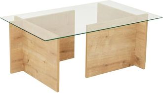 Dmora Mesa de café efecto madera roble 105x65 cm