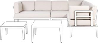 Beliani Conjunto de fundas de coj&iacute;n de exterior Beige claro