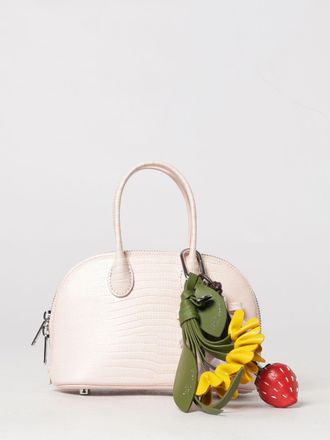 Self Portrait Bovine Leather Mini Handbag with Double Handle and Charm
