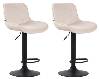 Clp Clp - Set De 2 Taburetes De Bar Lentini En Terciopelo Crema Negro