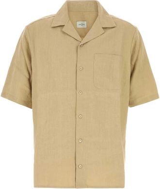 Le Kasha Linnen Overhemd - Heren - Korte mouwen Overhemden - Beige - L - Linnen - Overhemden