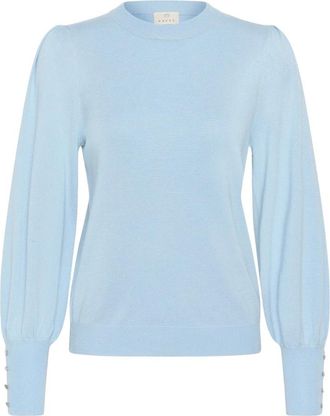 Kaffe Truien & Vesten, Dames, Blauw, XS, Ronde hals gebreide kleding