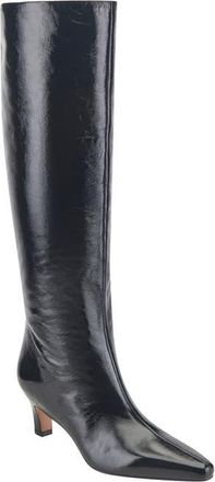 Marc Fisher Erynn Knee High Kitten Heel Boot in Black Leather at Nordstrom, Size 7.5