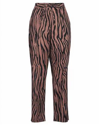 Nude Women Zebra Print Pant In Chocolate
