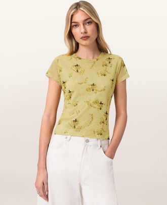 AllSaints Ellie Mesh Floral T-Shirt