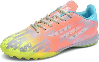 Generic Mens and Womens Long Broken Nails high-top Breathable Sports Training Football Shoes, Broken Nails -- Orange., 4.5 UK