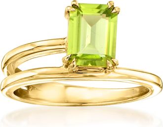 Ross-Simons Peridot Wrap Ring in 18kt Gold Over Sterling