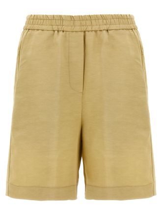 Nude Beige Viscose Bermuda Womens Shorts