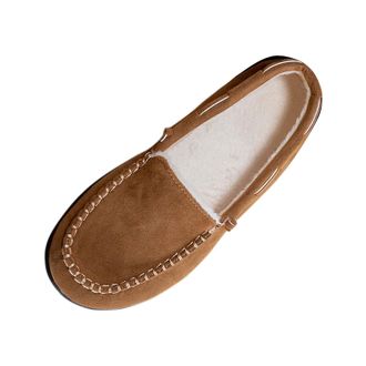 Generic Womens Slippers Comfy Suede Memory Foam Moccasin Slippers Non-Slip Comfy Warm Lining House Shoes with Rubber Sole