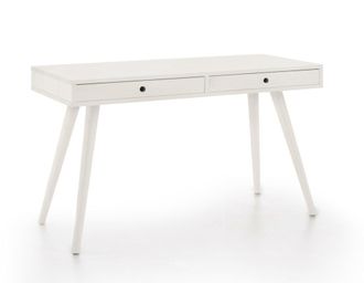 HOGAR 24 Escritorio de madera maciza natural, color blanco