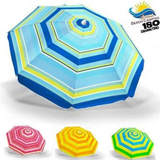 Trade Shop Trade Shop - Ombrellone Mare Spiaggia Diametro 180 Cm Con Snodo Tessuto In Polyest Palo 32mm