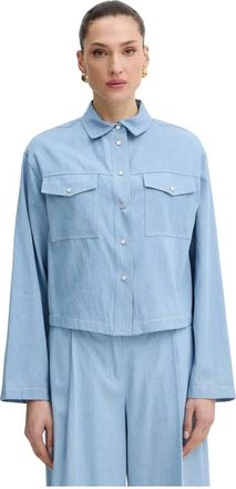 Twinset Dames, Blouses & Shirts, Blauw, Maat: S Katoen