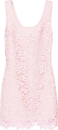 Self Portrait guipure-lace sleeveless minidress - women - Polyester/Polyester - 10 - Pink