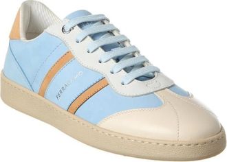 Ferragamo Achille 1 Leather Sneakers - Heren - Sneakers - Blauw - 39 EU - Leer - Schoenen