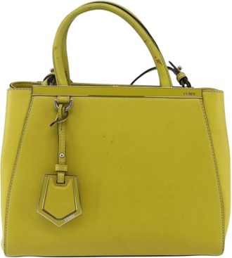 Fendi 2Jours Bag Leather Yellow Leather Handbag (Pre-Owned)