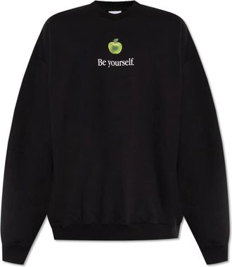 VETEMENTS Hoodies & sweatvesten, unisex, Zwart, XS, Sweatshirt met print